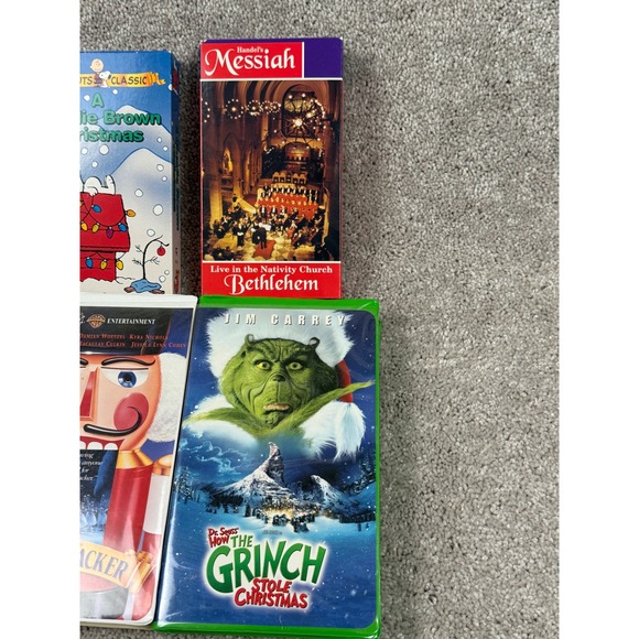 Christmas Movie VHS Lot Dr Seuss Grinch Charlie Brown Muppets(Not tested - Picture 2 of 7
